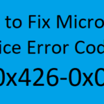 error code 0x426-0x0